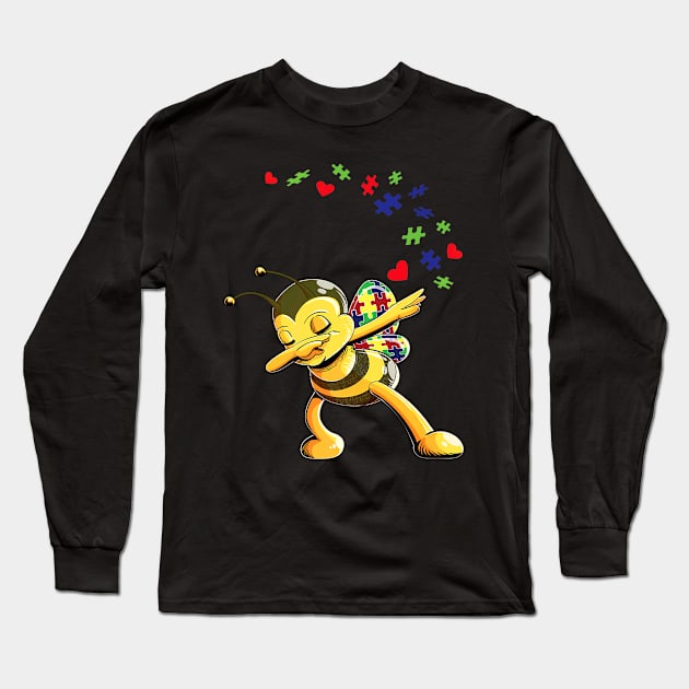 Puzzles Autism Awareness Honey Bee Long Sleeve T-Shirt by Owl Is Studying